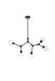 Cavoli Five Light Chandelier in Black & Clear