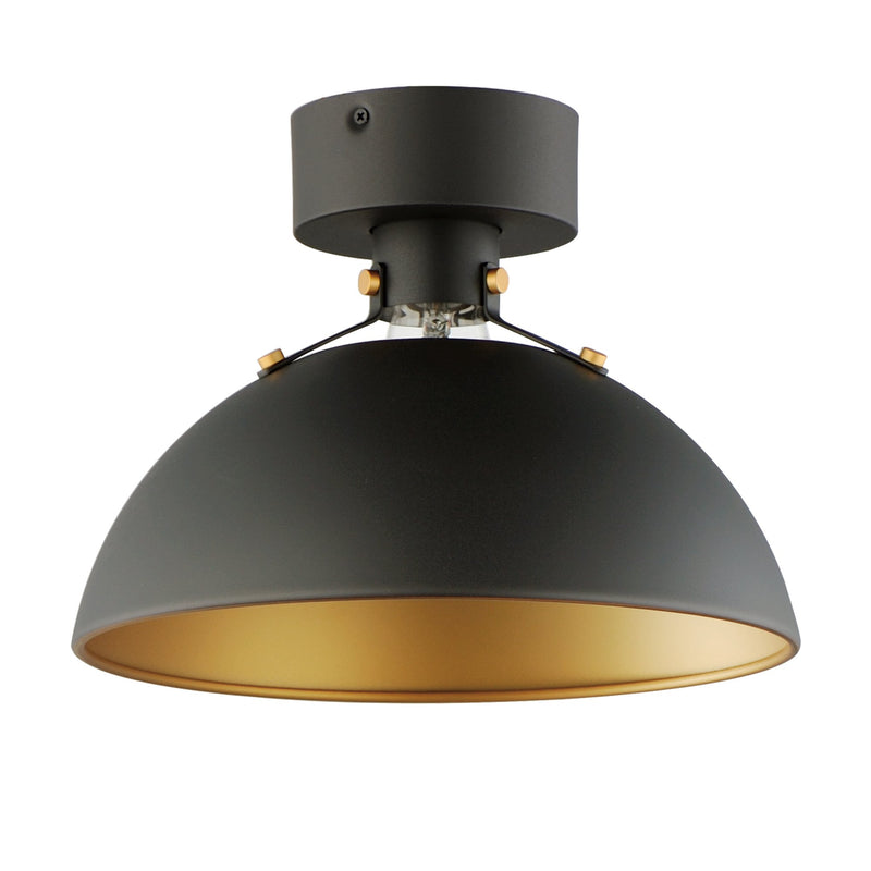 Dawn Flush Mount in Antique Brass / Black