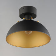 Dawn Flush Mount in Antique Brass / Black