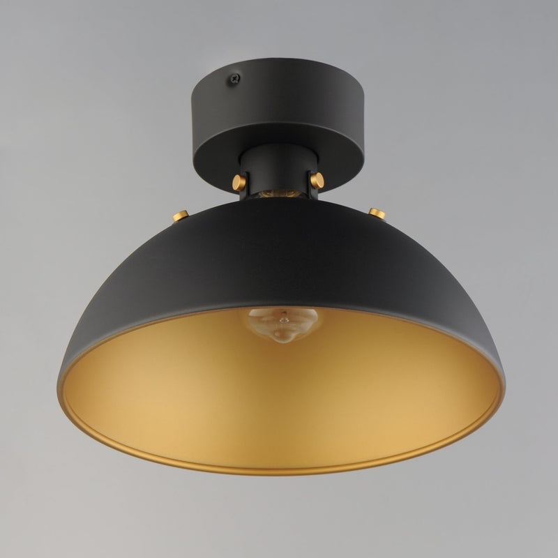Dawn Flush Mount in Antique Brass / Black