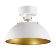 Dawn Flush Mount in White / Satin Brass