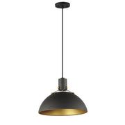 Dawn 12.5" Pendant in Antique Brass / Black
