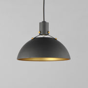 Dawn 12.5" Pendant in Antique Brass / Black