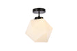 Lawrence One Light Flush Mount in Black & White