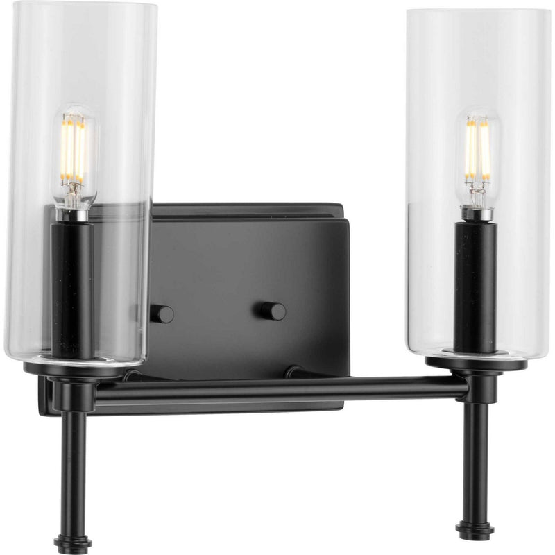 Elara 2-Light Bath Vanity Light in Matte Black
