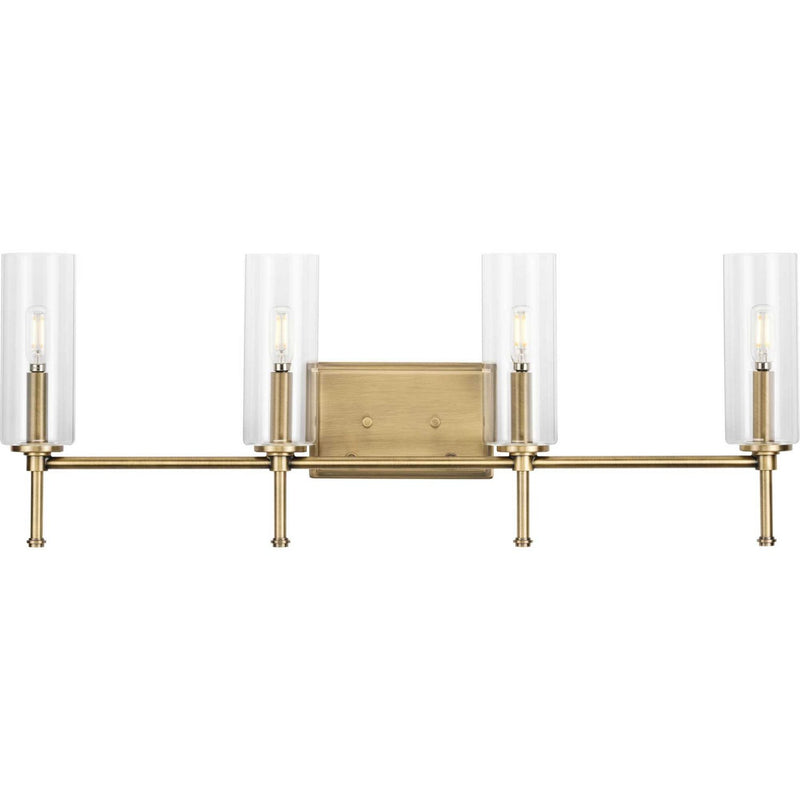 Elara 4-Light Bath Vanity Light in Vintage Brass