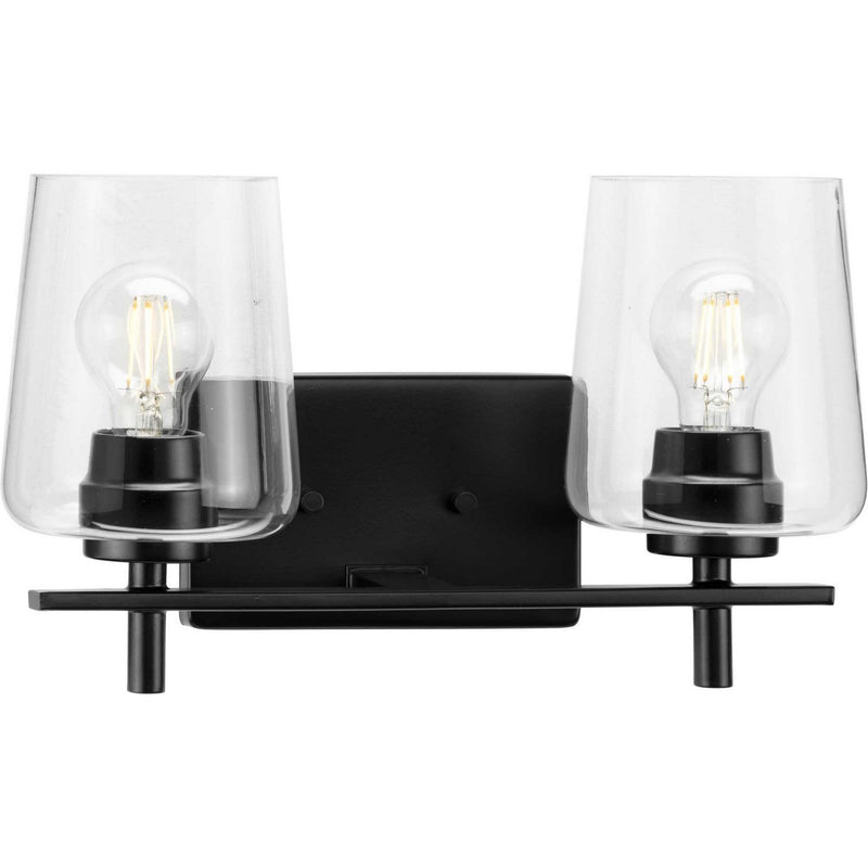 Calais 2-Light Bath Vanity Light in Matte Black