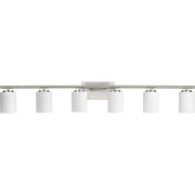 Replay 6-Light Etched Glass Bath Vanity Light in Brushed Nickel