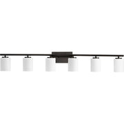 Replay 6-Light Etched Glass Bath Vanity Light in Antique Bronze