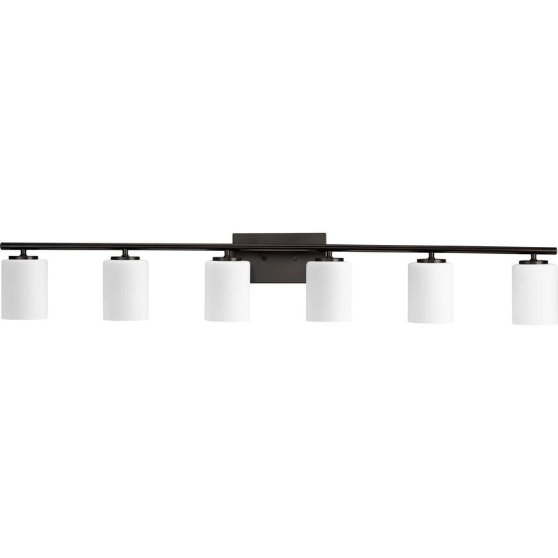 Replay 6-Light Etched Glass Bath Vanity Light in Antique Bronze