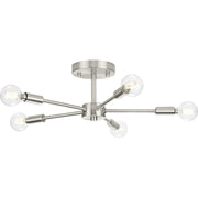 Delayne 5-Light Semi-Flush Mount in Brushed Nickel