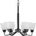 Clifton Heights Six Light Chandelier in Matte Black