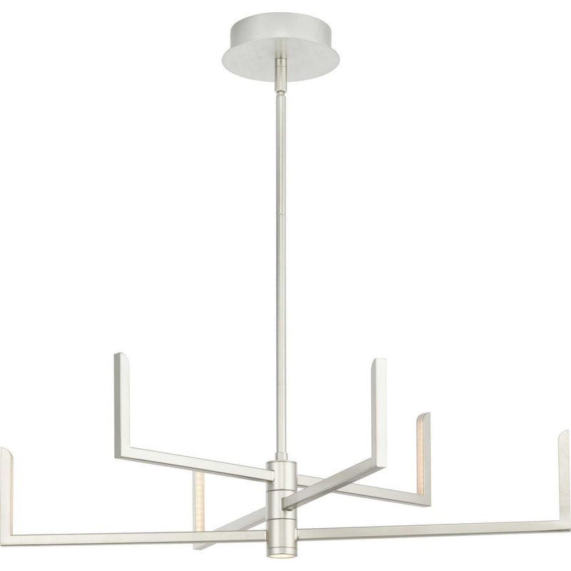 Pivot LED 6-Light Chandelier in Burnished Nickel