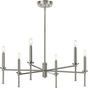 Elara 6-Light Chandelier in Brushed Nickel