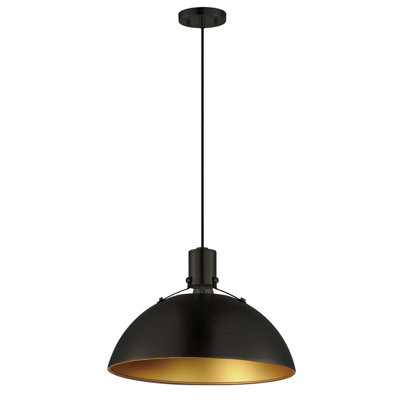 Dawn 15.5" Pendant in Antique Brass / Black