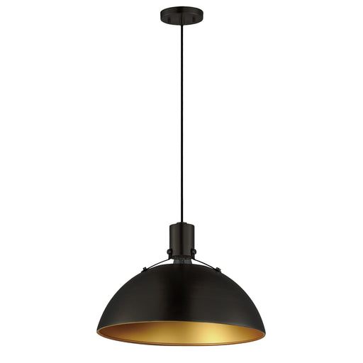 Dawn 15.5" Pendant in Antique Brass / Black