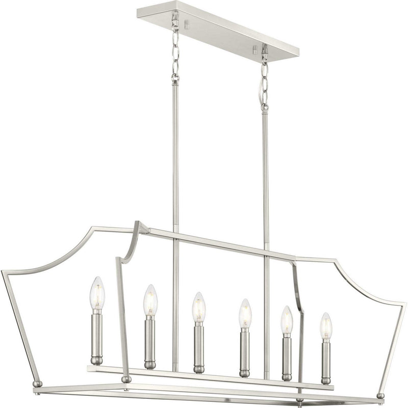 Parkhurst 6-Light Linear Pendant in Brushed Nickel