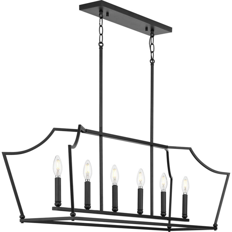 Parkhurst 6-Light Linear Pendant in Matte Black