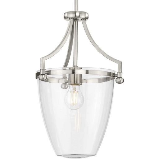 Parkhurst Clear Glass Mini Pendant in Brushed Nickel