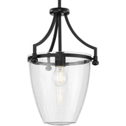 Parkhurst Clear Glass Mini Pendant in Matte Black