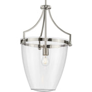 Parkhurst Clear Glass Pendant in Brushed Nickel