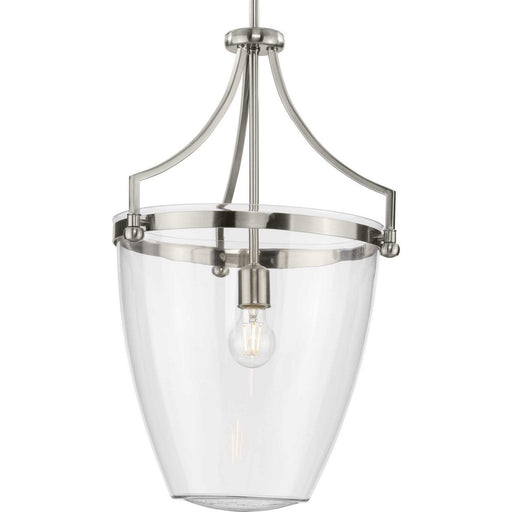 Parkhurst Clear Glass Pendant in Brushed Nickel