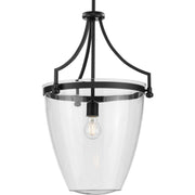 Parkhurst Clear Glass Pendant in Matte Black