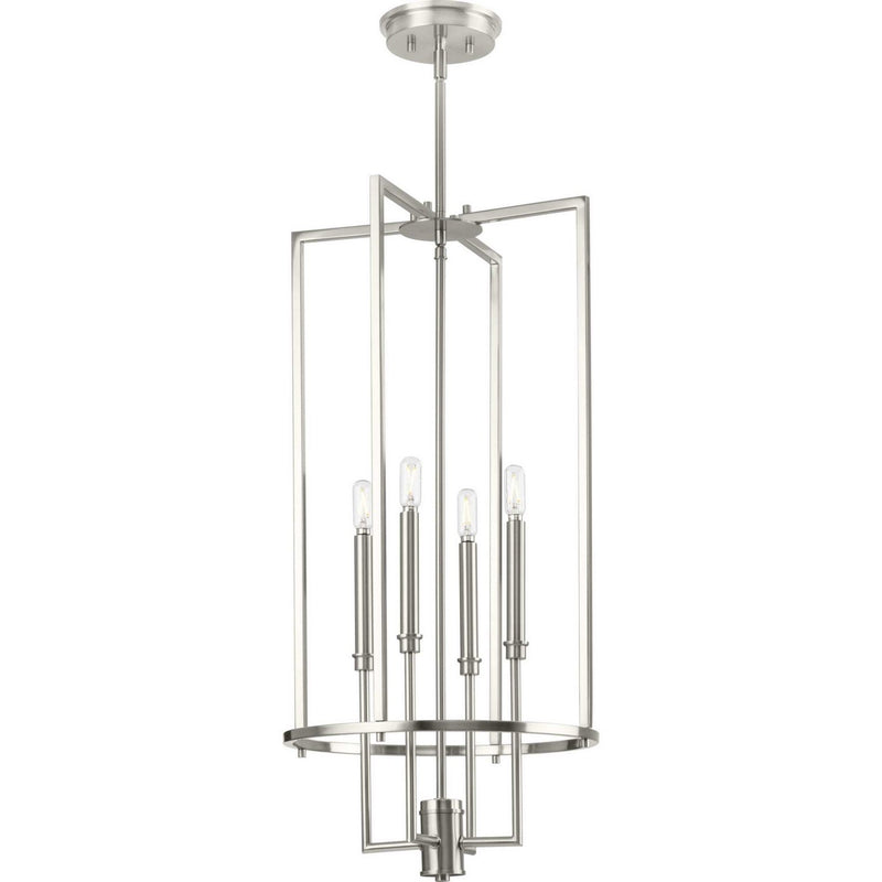 Elara 4-Light Foyer Pendant in Brushed Nickel