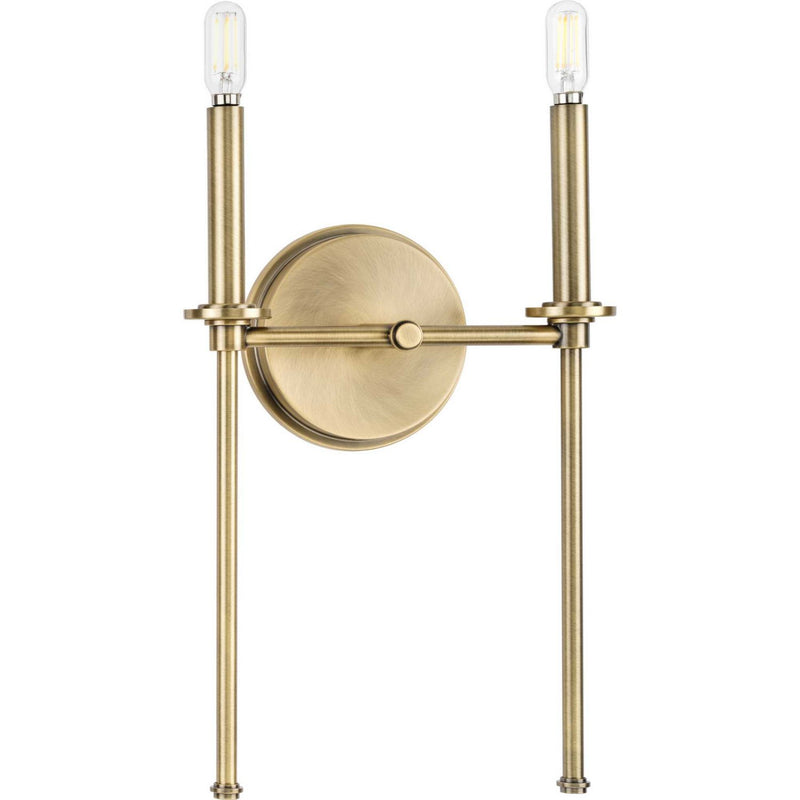 Elara 2-Light Wall Sconce in Vintage Brass