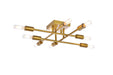 Script Eight Light Flush Mount in Brass