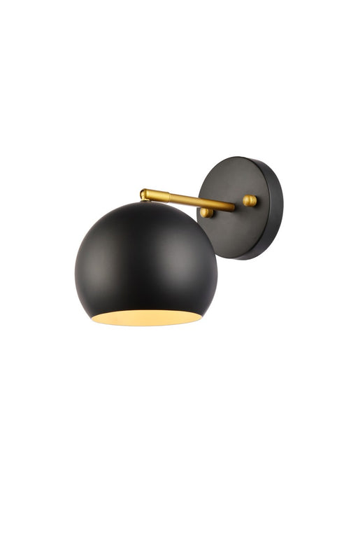 Othello One Light Wall Sconce in Black & Brass