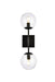 Neri Two Light Wall Sconce in Black & Clear