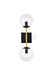 Neri Two Light Wall Sconce in Black & Brass & Clear