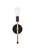 Keely One Light Wall Sconce in Black & Brass