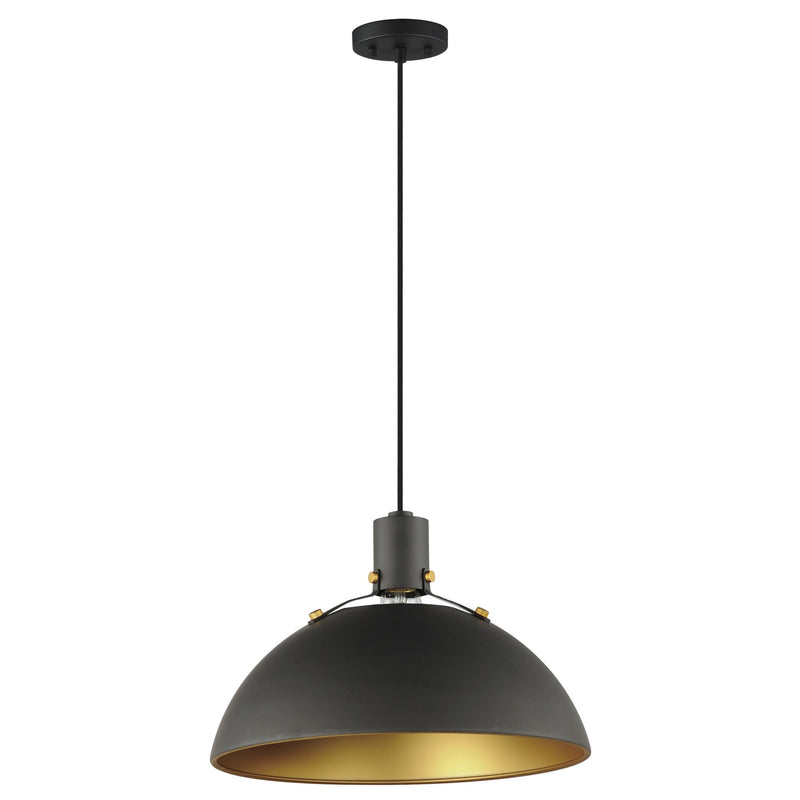 Dawn 20" Pendant in Antique Brass / Black