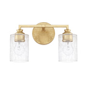 Milan 2-Light Bath Vanity Light in Capital Gold