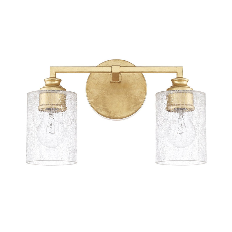 Milan 2-Light Bath Vanity Light in Capital Gold