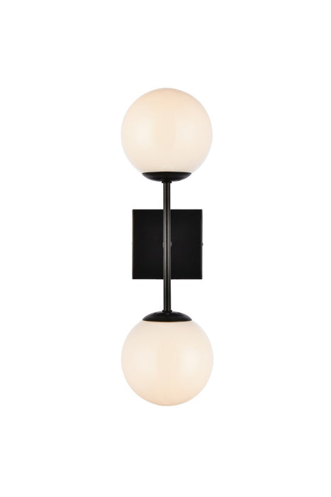 Neri Two Light Wall Sconce in Black & White