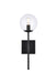 Neri One Light Wall Sconce in Black & Clear