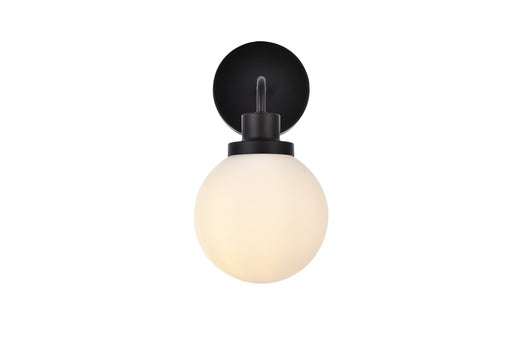Hanson One Light Bath in Black & Frosted Shade