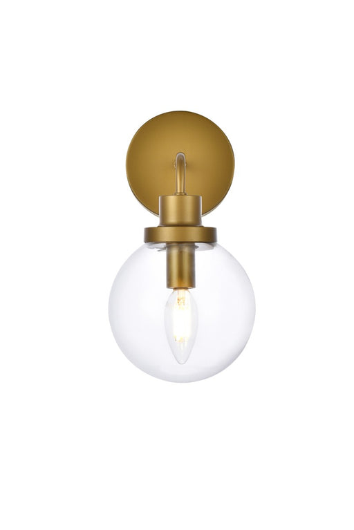 Hanson One Light Bath in Brass & Clear Shade