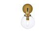 Hanson One Light Bath in Black & Brass & Clear Shade