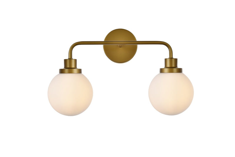 Hanson Two Light Bath in Brass & Frosted Shade