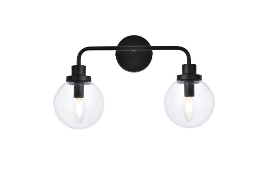 Hanson Two Light Bath in Black & Clear Shade