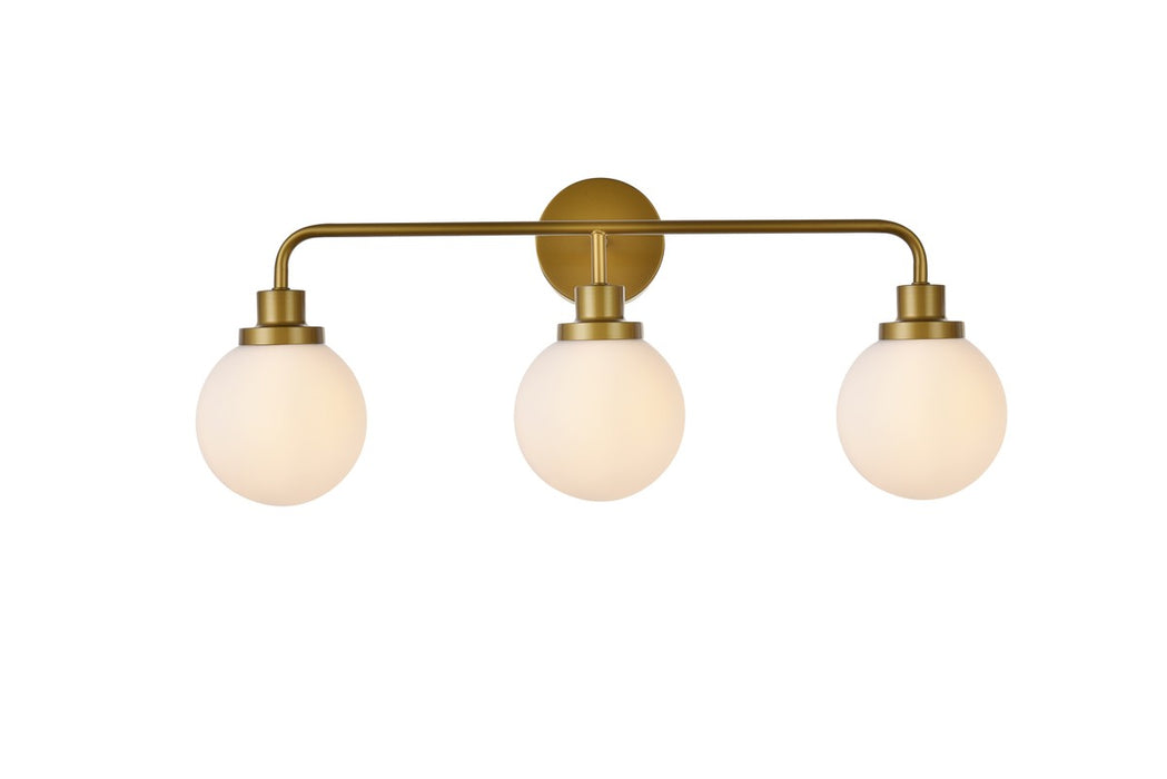 Hanson Three Light Bath in Brass & Frosted Shade