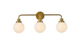 Hanson Three Light Bath in Brass & Frosted Shade