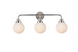Hanson Three Light Bath in Polished Nickel & Frosted Shade