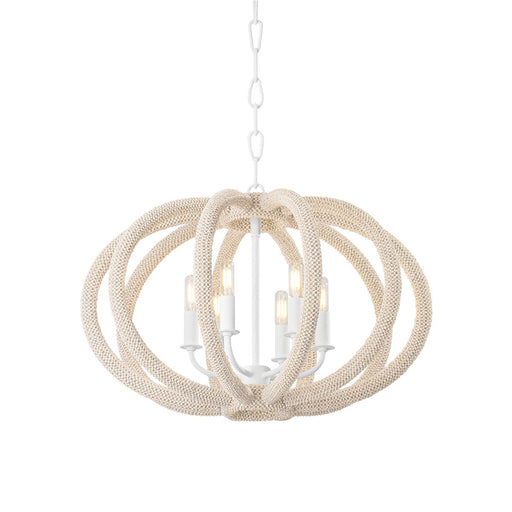 Lewiston 6-Light Chandelier in White Plaster
