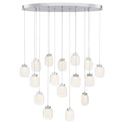 Paget 16-Light 44" Linear Multi-Drop Pendant in Chrome