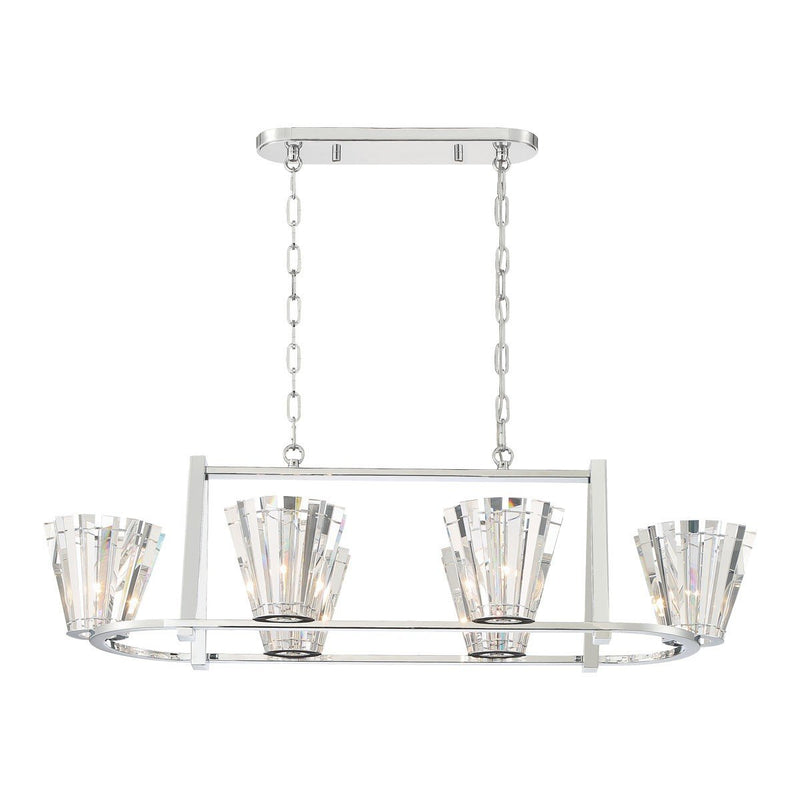 Ricca 6-Light 45" Linear Chandelier in Chrome